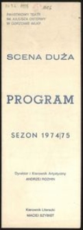 [Program teatralny] Wincenty Rapacki "Wesoły wspólnik" (adaptacja Zenona Laurentowskiego)