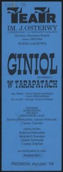 [Program] "Giniol (Guignol) w tarapatach" wg tekstu Leona Moszczyńskiego i Jana Wilkowskiego do muzyki Jerzego Dobrzańskiego.