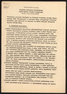 [Druk ulotny] Propozycja programu działania Niezależnego Samorządnego Związku Zawodowego "Solidarność"