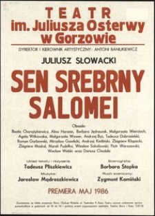 [Afisz] Juliusz Słowacki "Sen srebrny Salomei"