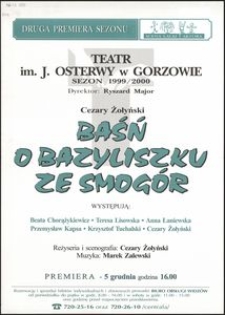 [Afisz] Cezary Żołyński "Baśń o Bazyliszku ze Smogór"