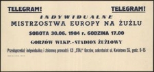 [Afisz] Indywidualne Mistrzostwa Europy na żużlu