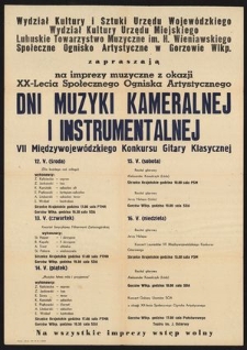 [Afisz] Dni Muzyki Kameralnej i Instrumentalnej