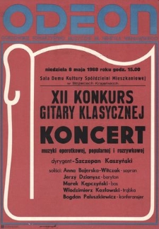 [Afisz] XII Konkurs Gitary Klasycznej : Koncert muzyki operetkowej, popularnej i rozrywkowej
