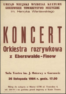 [Afisze] Koncert orkiestra rozrywkowa z Eberswalde - Finow