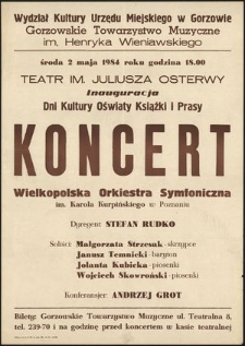 [Afisz] Koncert Wielkopolska Orkiestra Symfoniczna im. Karola Kurpińskiego w Poznaniu