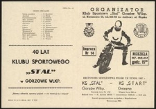 [Program] Drużynowe Mistrzostwa Polski : XII runda 1987 r. : KS "Stal" Gorzów Wlkp. - KS "Start" Gniezno : impreza nr 14 : niedziela, 87.08.02, godz. 15.00.