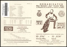 [Program] Drużynowe Mistrzostwa Polski : XVII runda 1987 r. : KS "Stal" Gorzów Wlkp. - KS "ROW" Rybnik : impreza nr 20 : niedziela, 87.09.27, godz. 14.30.