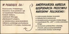 Amerykańska agresja gospodarcza przeciwko narodowi polskiemu