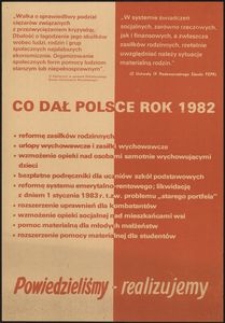 [Plakat] Co dał Polsce rok 1982