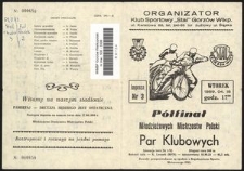 [Program] Półfinał Młodzieżowych Mistrzostw Polski Par Klubowych : impreza nr 3 : wtorek, 1989.04.18, godz. 17.00.