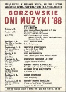 [Afisz] Gorzowskie Dni Muzyki '88