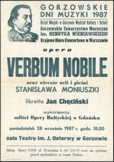 [Afisz] Opera Verbum Mobile oraz wieczór arii i pieśni Stanisława Moniuszki