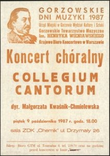 [Afisz] Koncert chóralny Collegium Cantorum
