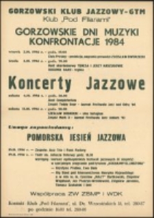 [Afisz] Gorzowskie Dni Muzyki : konfrontacje 1984