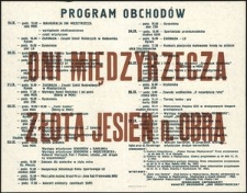 Program obchodów Dni Międzyrzecza Złota Jesień n. Obrą