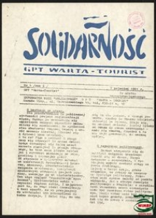 Solidarność GPT-WARTA-TOURIST: informator związkowy NSZZ "Solidarność" nr 4/1981