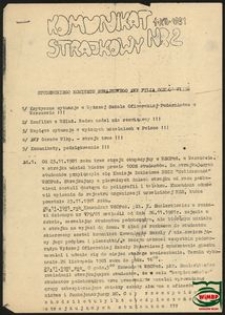 Komunikat Strajkowy Studenckiego Komitetu Strajkowego AWF Filia Gorzów Wlkp. 1.12.1981