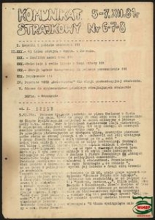 Komunikat Strajkowy Studenckiego Komitetu Strajkowego AWF Filia Gorzów Wlkp. 5-7.12.1981