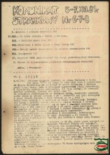 Komunikat Strajkowy Studenckiego Komitetu Strajkowego AWF Filia Gorzów Wlkp. 5-7.12.1981