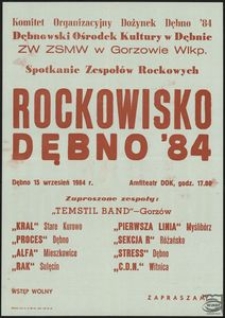 [Afisz] Rockowisko Dębno '84 : Spotkanie Zespołów Rockowych
