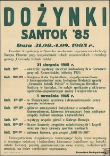 [Afisz] Dożynki Santok '85