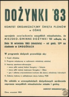 [Afisz] Dożynki '83