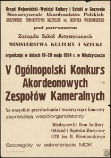 [Afisze] V Ogólnopolski Konkurs Akoredonowych Zespołów Kameralnych