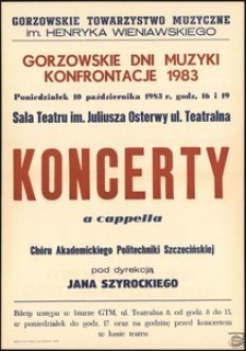 [Afisz] Gorzowskie Dni Muzyki : konfrontacje 1983