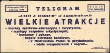 [Afisz] Telegram : "Lato z Radiem" w Lubniewicach : wielkie atrakcje