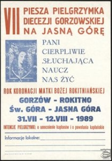 [Afisz] VII Piesza Pielgrzymka diecezji Gorzowskiej na Jasną Górę