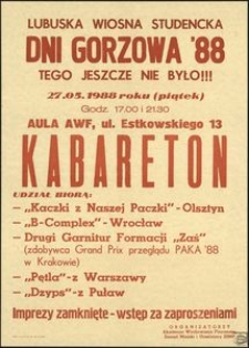 [Afisz] Lubuska Wiosna Studencka : Dni Gorzowa '88 : tego jeszcze nie było!!!