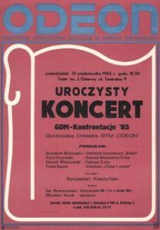 [Afisz] Uroczysty koncert GDM : konfrontacje '85