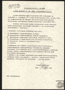 [Druk ulotny] Komunikat nr 1/87 z dnia 16.02. 1987 r. ZZ NSZZ Przemysłówka