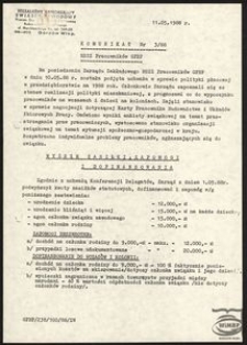 Komunikat Nr 3/88 NSZZ Pracowników GPBP