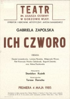 [Afisz] Gabriela Zapolska "Ich czworo"