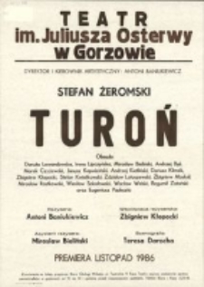 [Afisz] Żeromski Stefan, "Turoń"