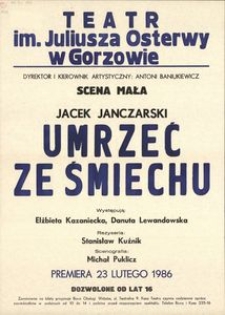 [Afisz] Janczarski Jacek, "Umrzeć ze śmiechu"