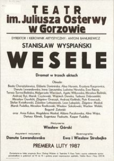 [Afisz] Wyspiański Stanisław, "Wesele"