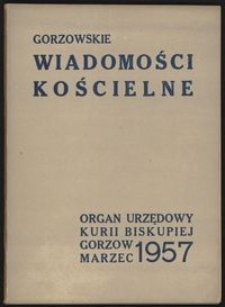 Gorzowskie Wiadomości Kościelne 1957, R.1, nr 3