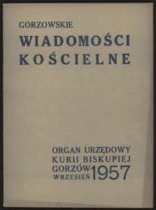 Gorzowskie Wiadomości Kościelne 1957, R.1, nr 9