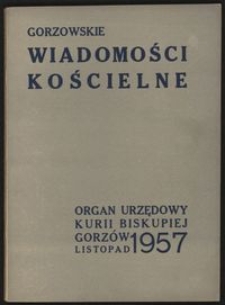 Gorzowskie Wiadomości Kościelne 1957, R.1, nr 11