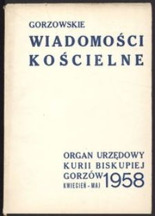 Gorzowskie Wiadomości Kościelne 1958, nr 4-5