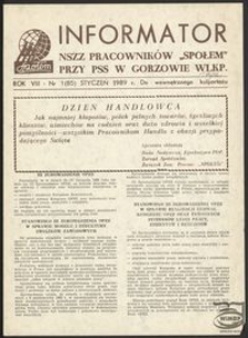 Informator NSZZ Pracowników "Społem" przy PPS w Gorzowie 1989, nr 1