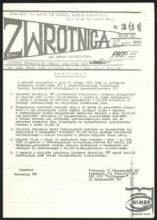 Zwrotnica. Biuletyn Informacyjny Komisji Zakładowej NSZZ "Solidarność" PKP Węzeł Gorzów Wlkp. 1990, nr 3
