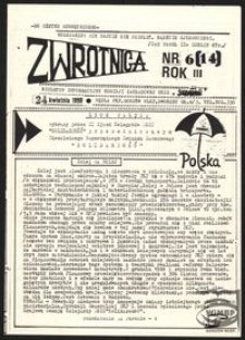 Zwrotnica. Biuletyn Informacyjny Komisji Zakładowej NSZZ "Solidarność" PKP Węzeł Gorzów Wlkp. 1990, nr 6