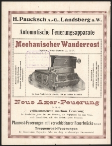 Automatische Feuerungsapparte (ulotka reklamowa)