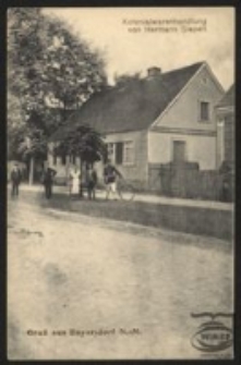 Gruss aus Beyersdorf N.-M.: Kolonialwarenhandlung von Hermann Siepelt