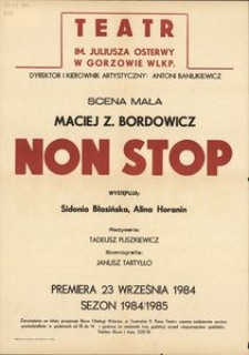 [Afisz] Maciej Z. Bordowicz "Non stop"
