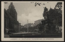 Landsberg a. W. - Marktplatz mit Pauckschbrunnen und Marienkirche